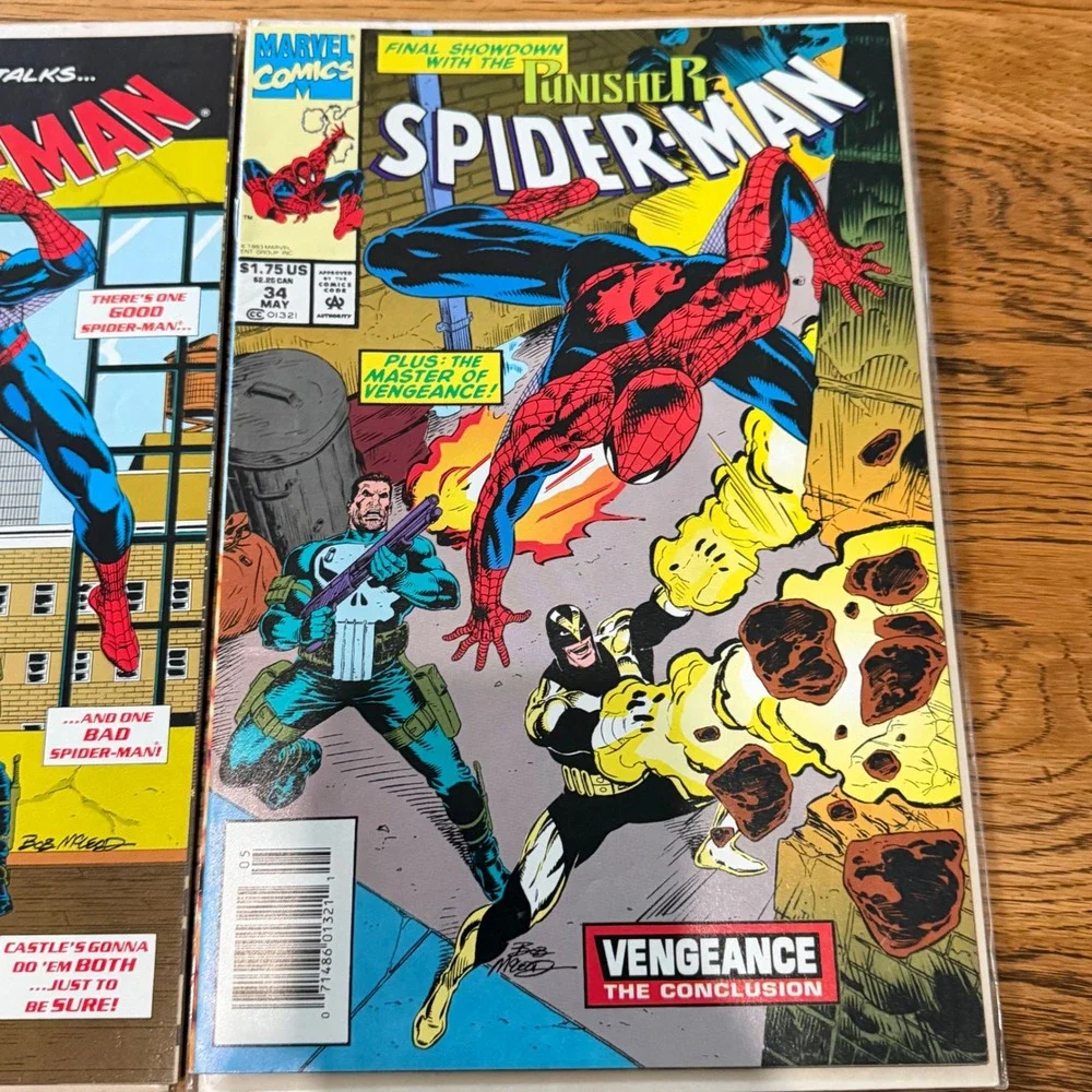 Spider-Man 33 34 Marvel Comics 1993 Punisher Vengeance Newsstand Edition Set